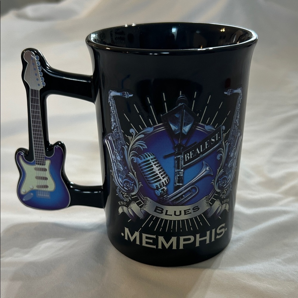 Memphis Blues Beale St. Guitar Handle Mug